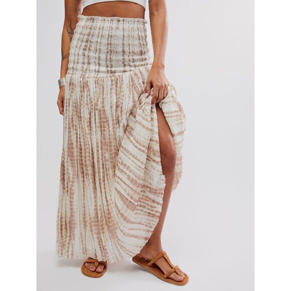 FREE PEOPLE FP One Ravenna Printed Convertible Maxi Skirt / Soft Mauve Combo - Picture 2 of 12